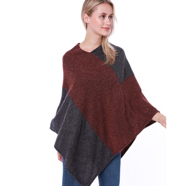 Pullover Cape Loose Warm Stickning Poncho for Lady