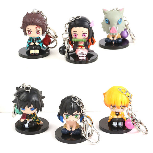 6st Demon Slayers Anime Nyckelring Nyckelring Bag Pendant Nyckelring Julklapp