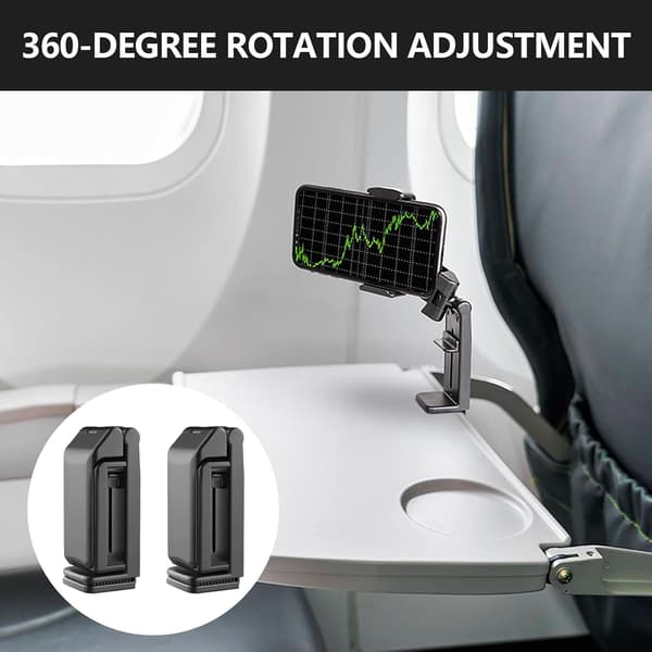 Mobilholder for fly, 2-pakning 360° roterbart sammenleggbart reisestativ for mobil