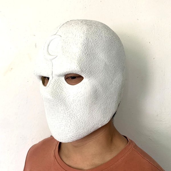 Moon Knight Huvudbonader Latex Mask Cosplay Kostym rekvisita