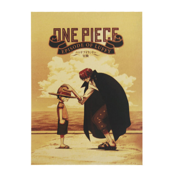 One Piece Art Print Retro Väggdekor Kraftpapper 40x30cm för Bar Coffee Shop Home