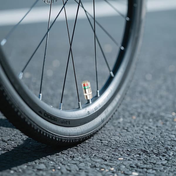 4 stk. dæktryksmåler-ventilhætter, 3-farvede indikatorer til biler og cykler