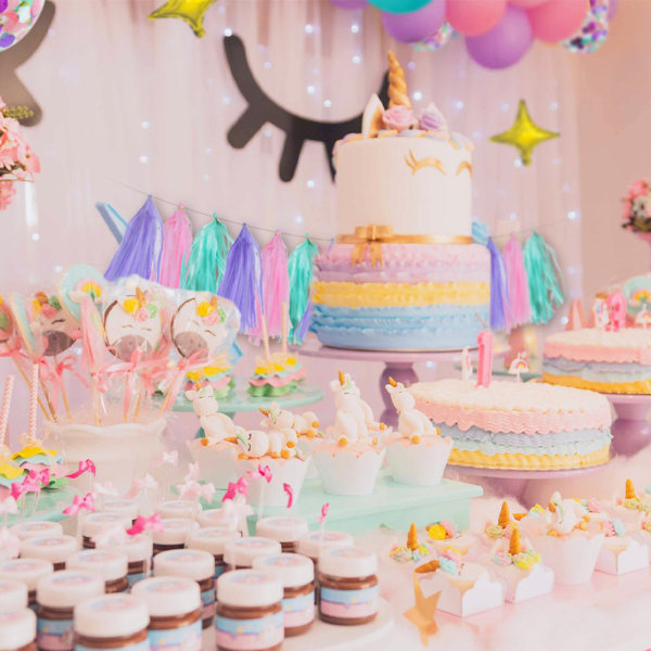Unicorn Födelsedagsballonger Arch Garland Kit Latex Ballong Set Party Dekoration