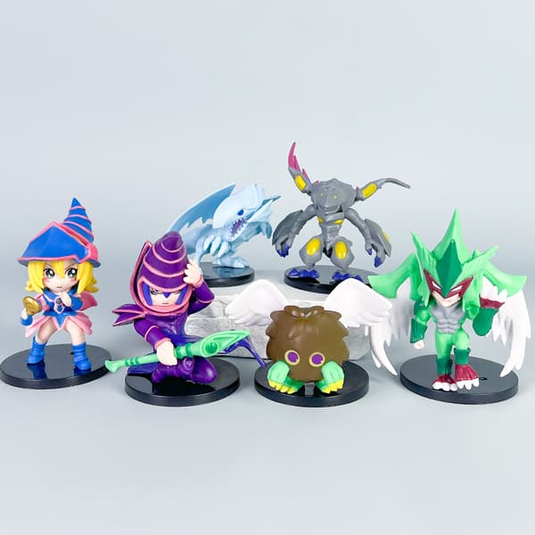 6 stk. Yu-Gi-Oh karakterfigurer 10 cm PVC Chibi Anime samlerobjekt-sæt