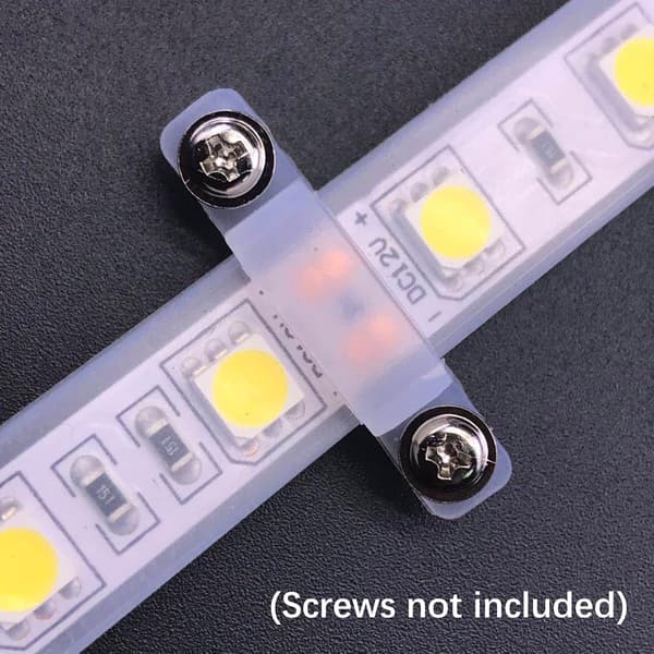 100 st PC LED-remsklämmor 10 mm vattentäta transparenta monteringsfästen