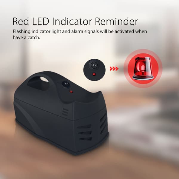 Tuya WiFi-musfälla med högspänning och app-notiser, batteridriven för hemmabruk