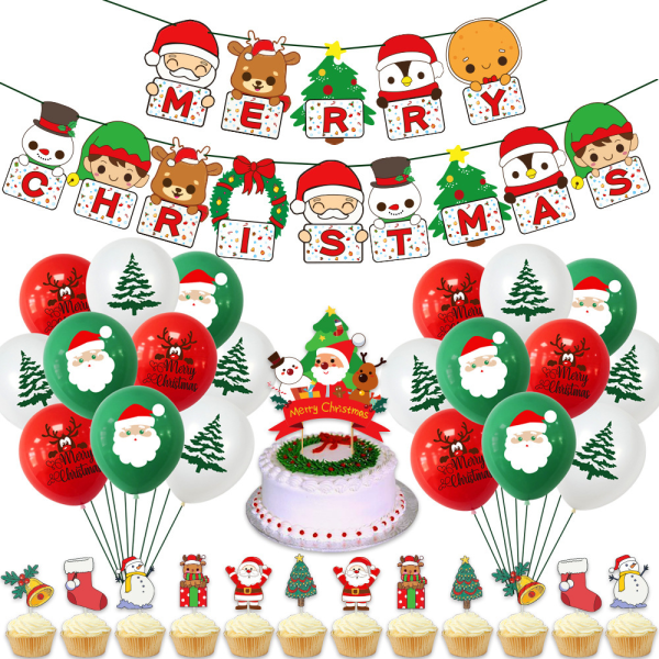 God Jul Nytt År Ballong Set Party Dekoration