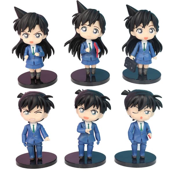 6 stk. Conan-figurer Anime Figur Leke Samling Modell Dekorasjon Samleobjekter Statue