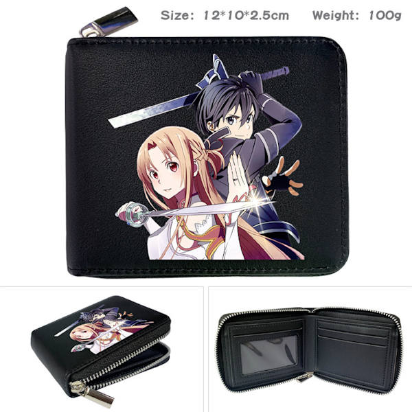 Sword Art Online Anime Plånbok Bifold Kort plånbok plånbok med myntficka