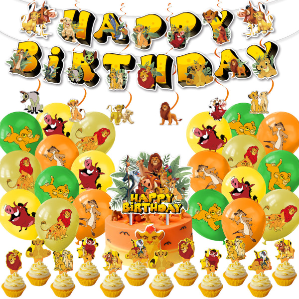 Simba Lion King Grattis på födelsedagen Set Latexballonger Party Dekoration Kit