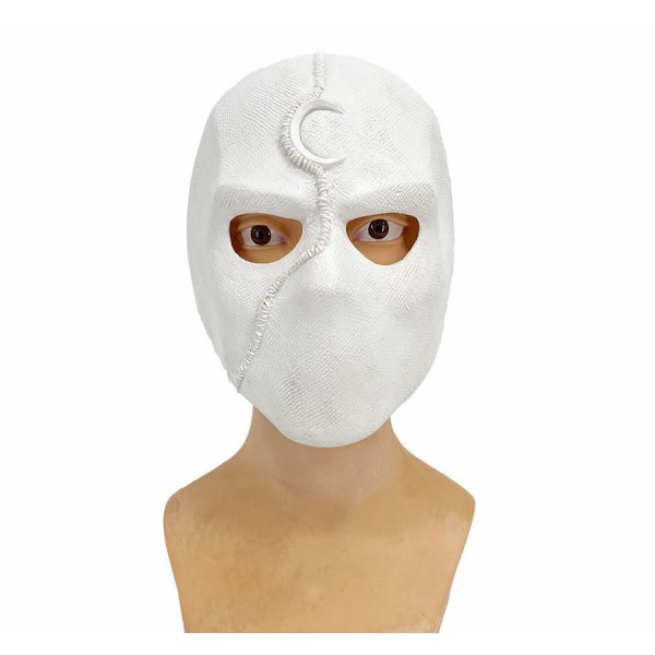 Moon Knight Mask Vit Mask Cosplay Kostym rekvisita Halloween