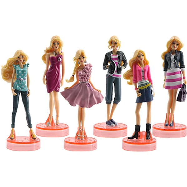 6st modedocka prinsessa flicka figur leksak scen tårta dekoration