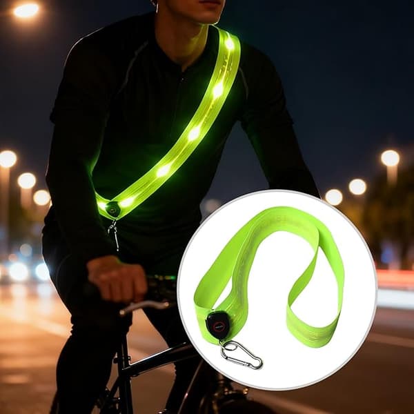 LED Lysende Skulderstrop til Events, Løb, USB Genopladelig