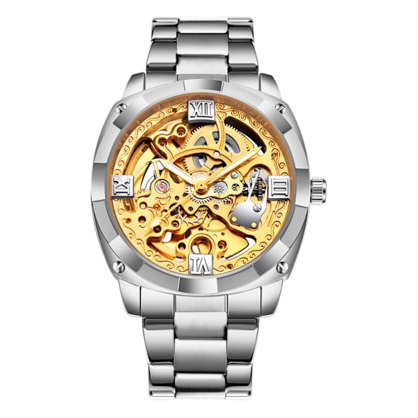 Business Watch för män Automatisk Mekanisk Watch Skeleton Dial Luminous