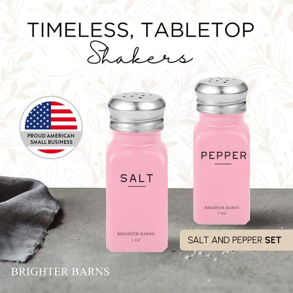 2-pack rosa salt- och pepparkar, glasburkar med lock i rostfritt stål