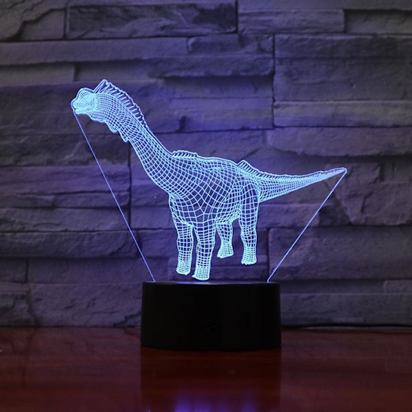 Dinosaurie Tanystropheus 3D LED Nattljus Sovrumsbordslampa Färgbyte