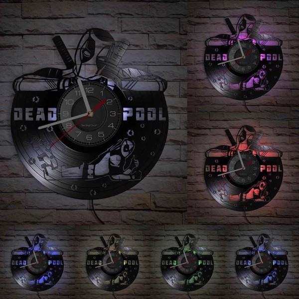 Deadpools Wade Vinyl Väggklocka Record Klocka Retro Dekor Väggkonstklocka