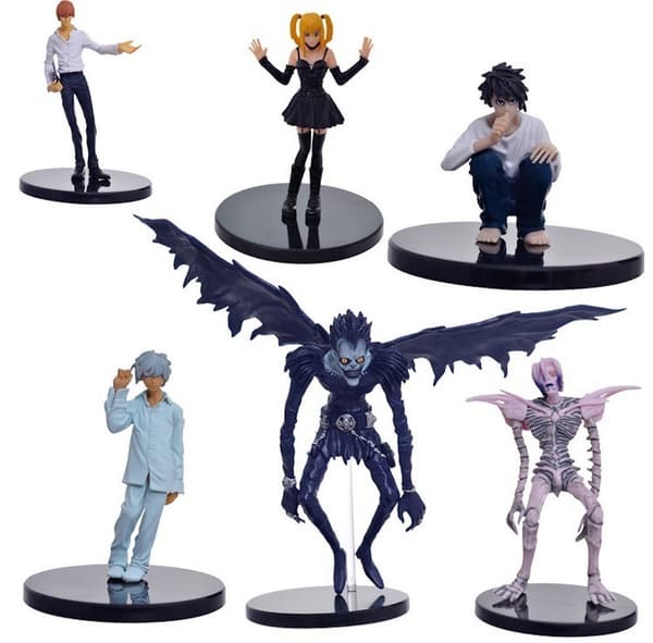6 st Dödsnotiser Figur Natt Dödsguden Ryuk 15 cm