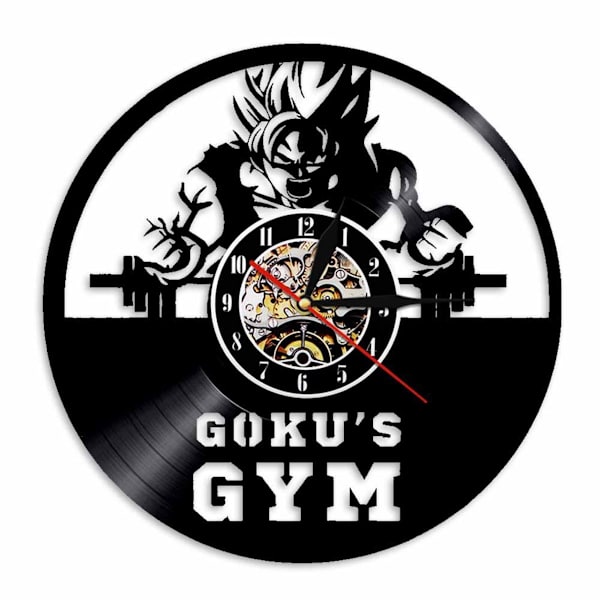 Dragons Ball Goku;s Gym Vinyl Väggklocka Record Klocka Retro Dekor Väggkonstklocka
