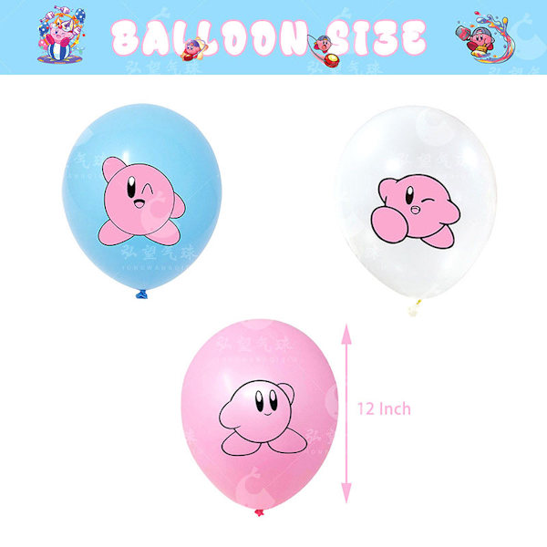 Rosa Kirby Grattis på födelsedagen Ballong Set Latex Ballonger Party Dekoration Kit