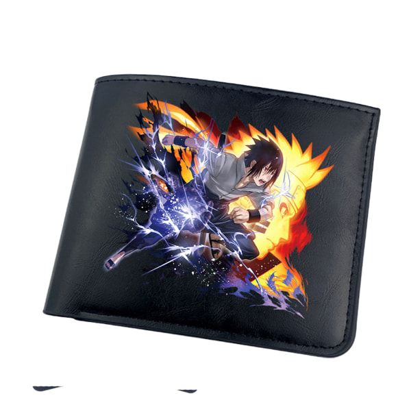 Sasuke Fighting Anime plånbok Bifold kort plånbok plånbok med myntficka