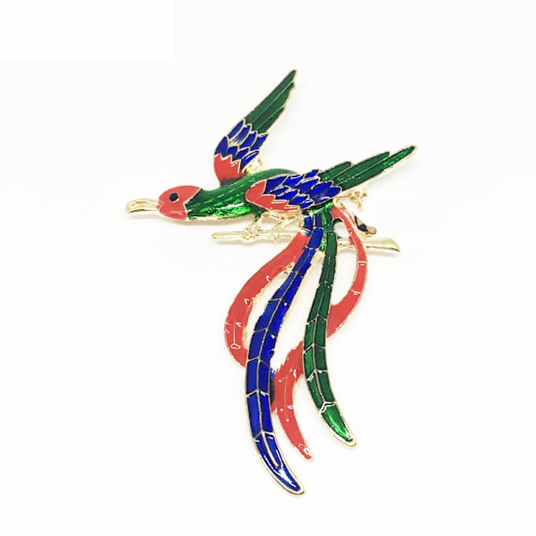 Brosch Pin Peacock Phoenix Corsage målad emalj Färgglad dambrosch