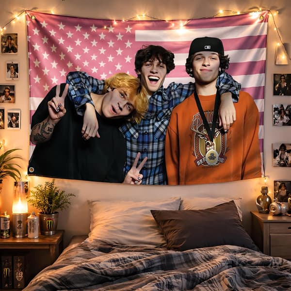 American Triplets Flag 3x5 fot polyesterbanner med 4 maljer for dekorasjon