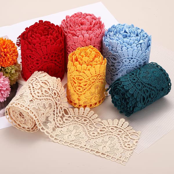 Mørkebrunt blomstrete blondebånd 3 yards 10 cm bred kant til søm og DIY-håndverk