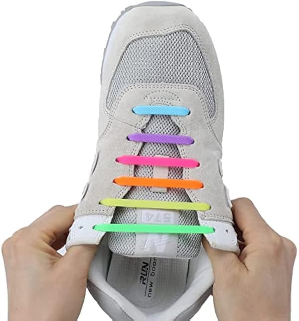 14 stk. sorte elastiske snørebånd uden binding til sneakers