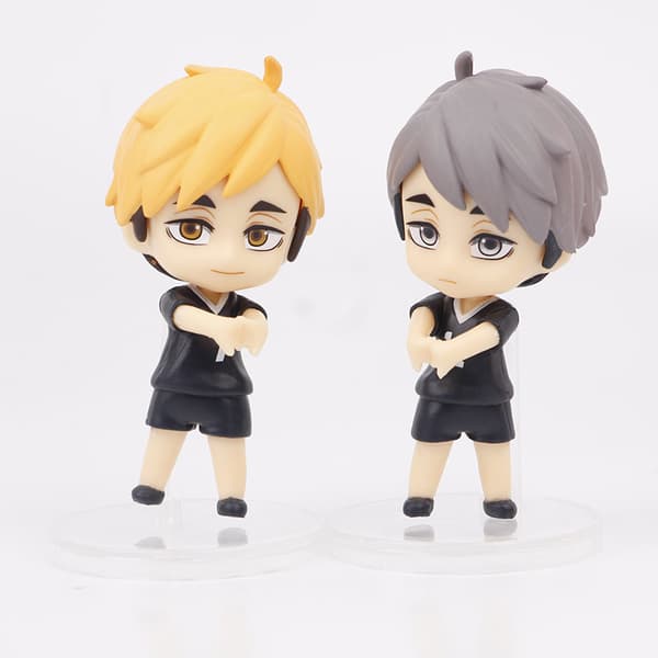 8 st Haikyuu-figurset för pojkar, 5-7 cm PVC Chibi-samlarfigurer