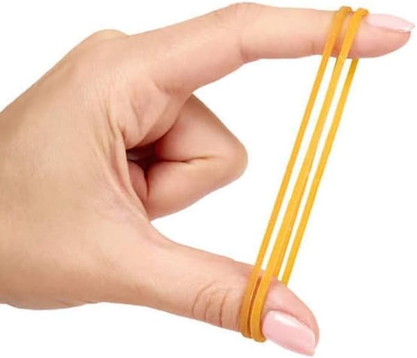 500-pack gula gummiband 3,8 cm elastiska band för hem, skola och kontor