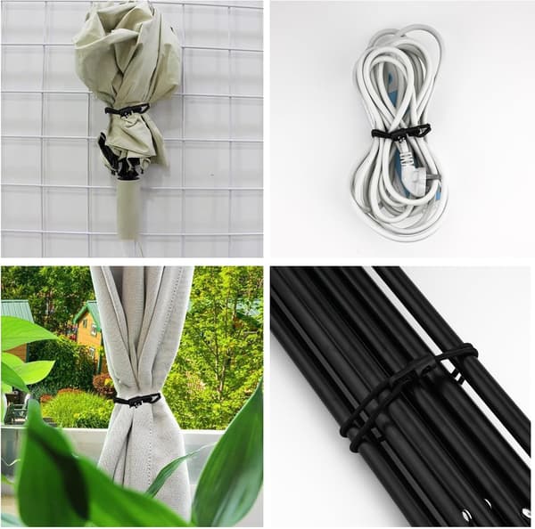 15 stk 25 cm strikk med kroker, elastiske festestropper for camping