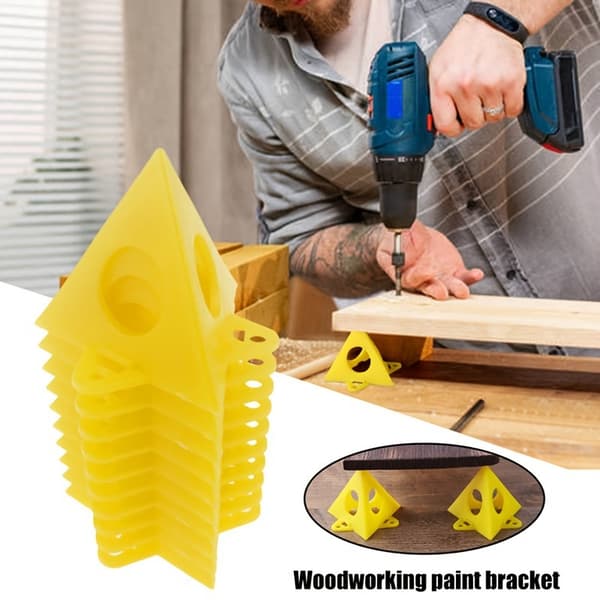 Pyramideformede malerstativer for trearbeid og spraymaling, gul