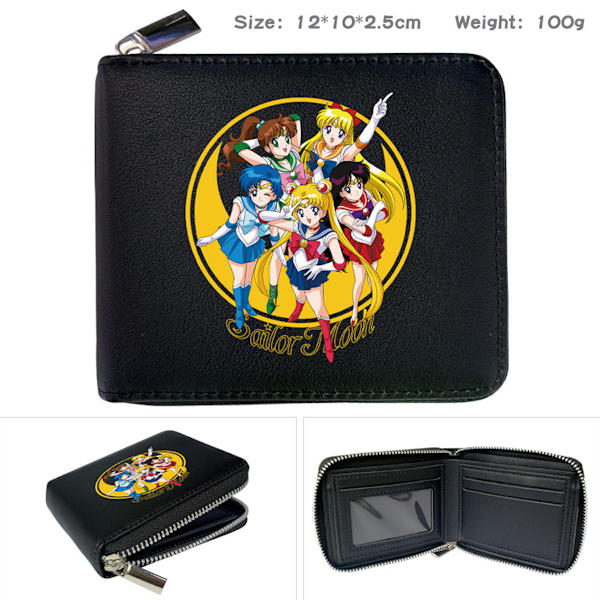 Sailor Moon Anime Plånbok Bifold Kort plånbok plånbok med myntficka