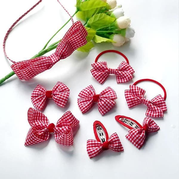 25 yards Gingham båndsæt, 23 farver, 2,5 cm bredt ternet bånd til hobbybrug