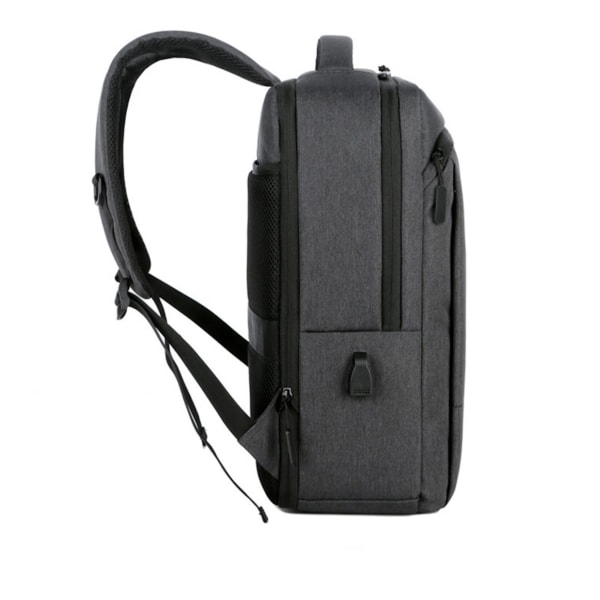 Män Notebook-ryggsäck med USB laddningsport Bokväska för Man black