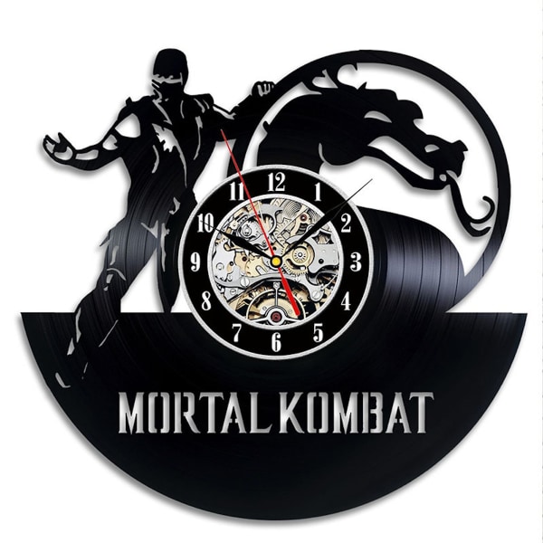 Mortal Combats Vinyl Väggklocka Record Klocka Retro Dekor Väggkonstklocka