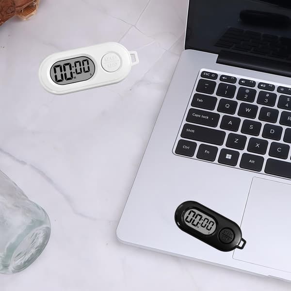 Mini digital kökstimer med nyckelring, LCD-nedräkning för matlagning och sport