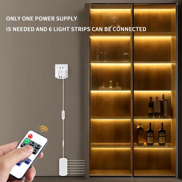 6 stk. 1 m COB LED-lysstriper 5V USB varmhvit med fjernkontrollsett