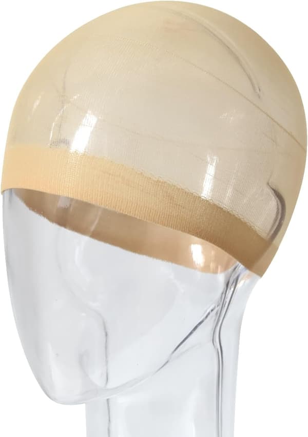 6-pakning nylon parykkhetter for kvinner, pustende og elastiske strømpehetter, beige