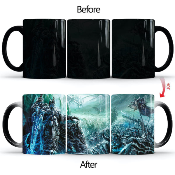 Death Knight färgskiftande mugg Keramisk kaffemugg Thermal tekopp Nyhetspresent