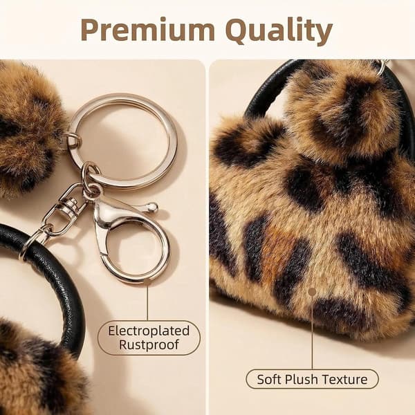 Nøglering med leopardprint til kvinder og piger