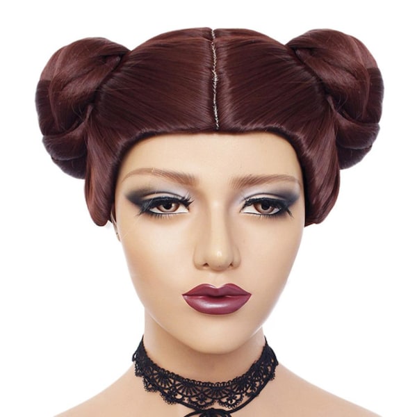 Star Wars Cosplay Peruker Princess Leia Double Buns Syntethår Peruker