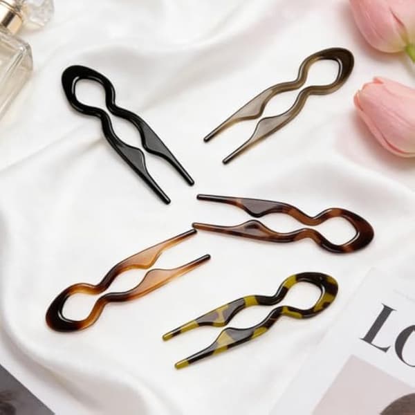 5 stk. mini U-formede hårnåle, skridsikre clips til knoldstyling til kvinder