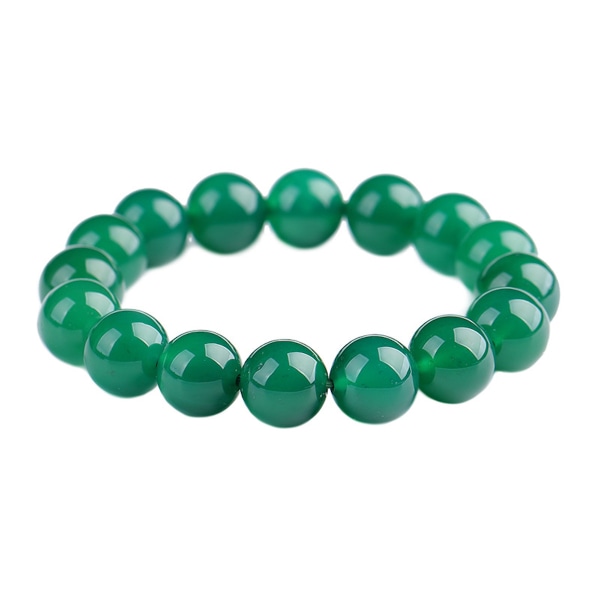 Grön agat Single Circle Armband Buddha Beads Armband Crystal Smycken