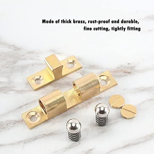 5-pack 50 mm kullås i massiv mässing, justerbara skåpsdörrlås