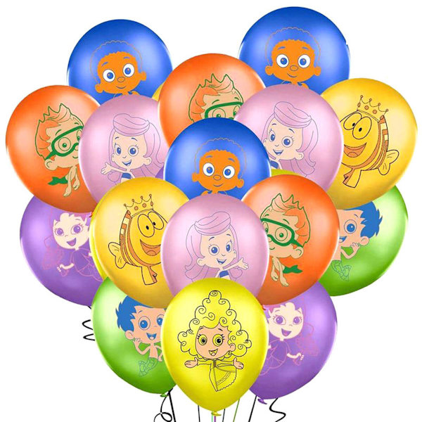 Guppie Grattis på födelsedagen Ballong Set Latex Ballonger Party Dekoration Kit