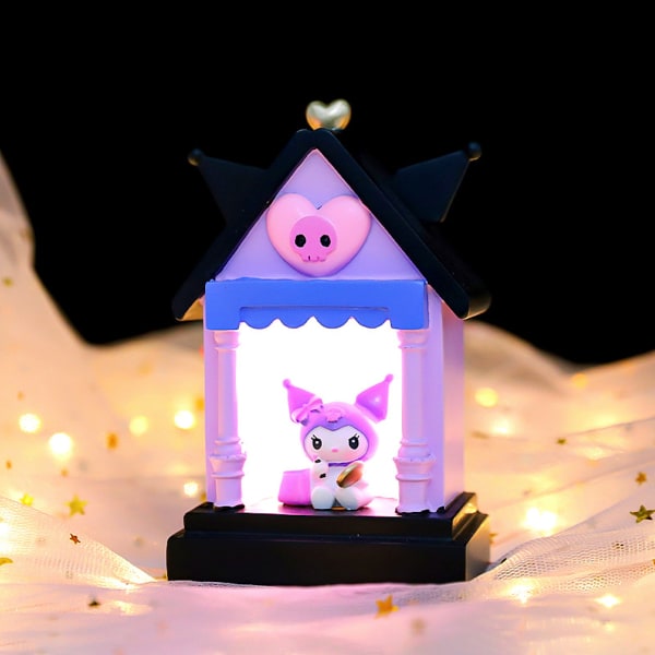 Söt Anime Kuromi i slottet Nattljus Nattlampa vid sängbord Söta barnbordslampa Rumsdekoration Julpresent