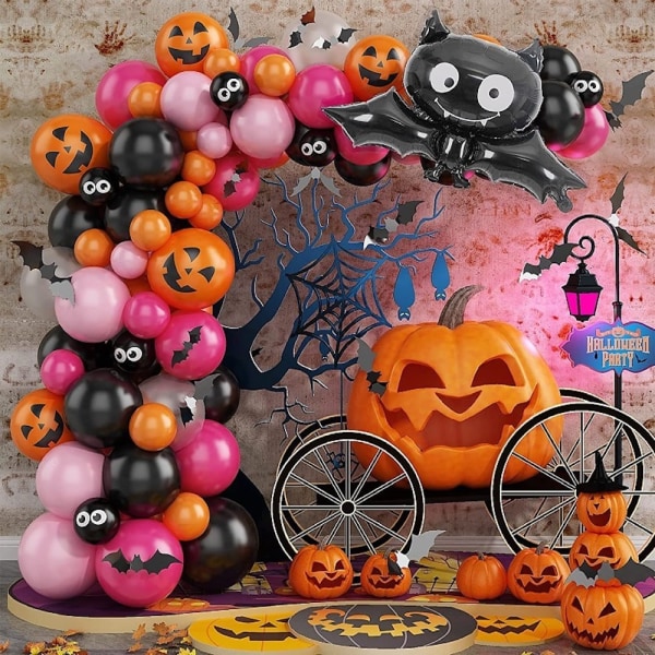 Bat Arch Garland Kit Ballonger Halloween Latex Ballong Set Party Dekoration