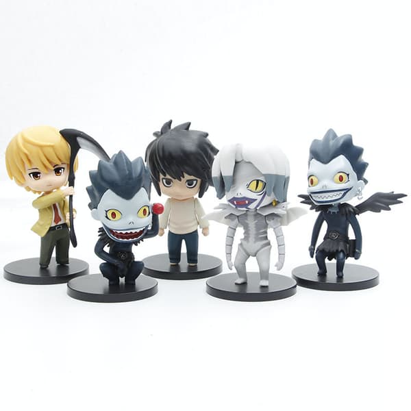 Death Notes 5 st PVC Chibi-figurer Ryuk Light L 10 cm samlarmodellset